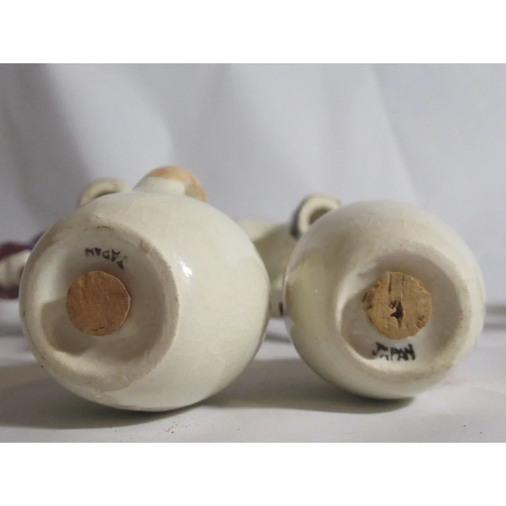 Vintage Japan Salt Pepper Shakers Donkey burro mule Painted Jugs